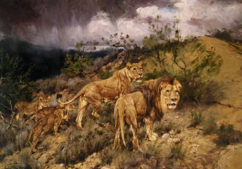 Gyorgy Vastagh A Family of Lions France oil painting art